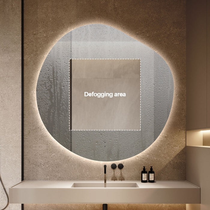 Amora Touchless 800 x 800 Asymmetrical LED Mirror - Three Light Temperatures