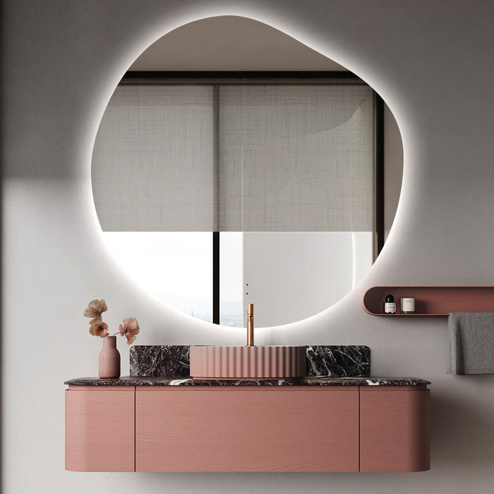 Amora Touchless 800 x 800 Asymmetrical LED Mirror - Three Light Temperatures