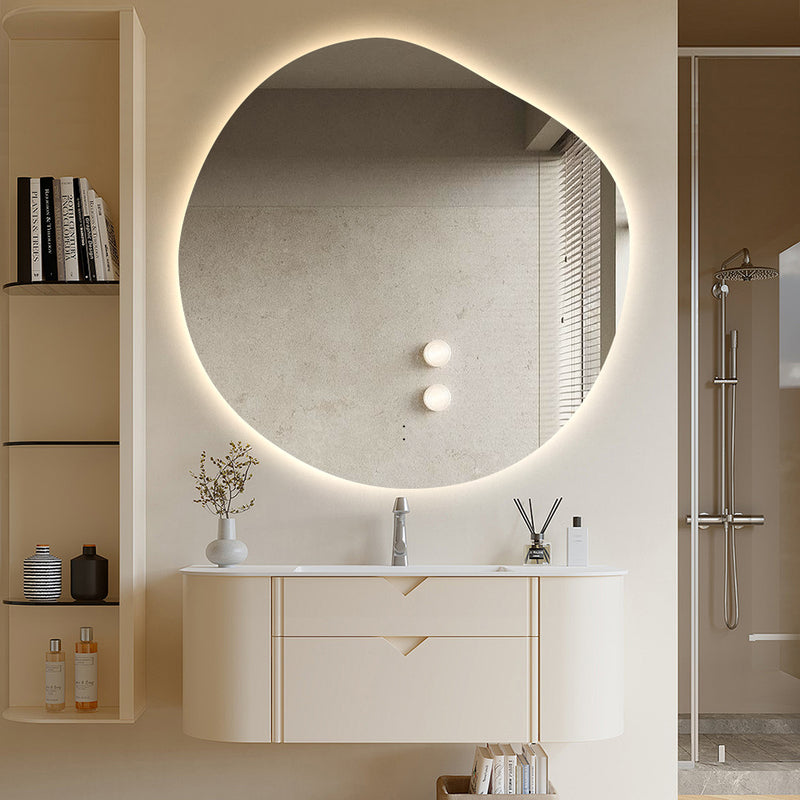 Amora Touchless 800 x 800 Asymmetrical LED Mirror - Three Light Temperatures