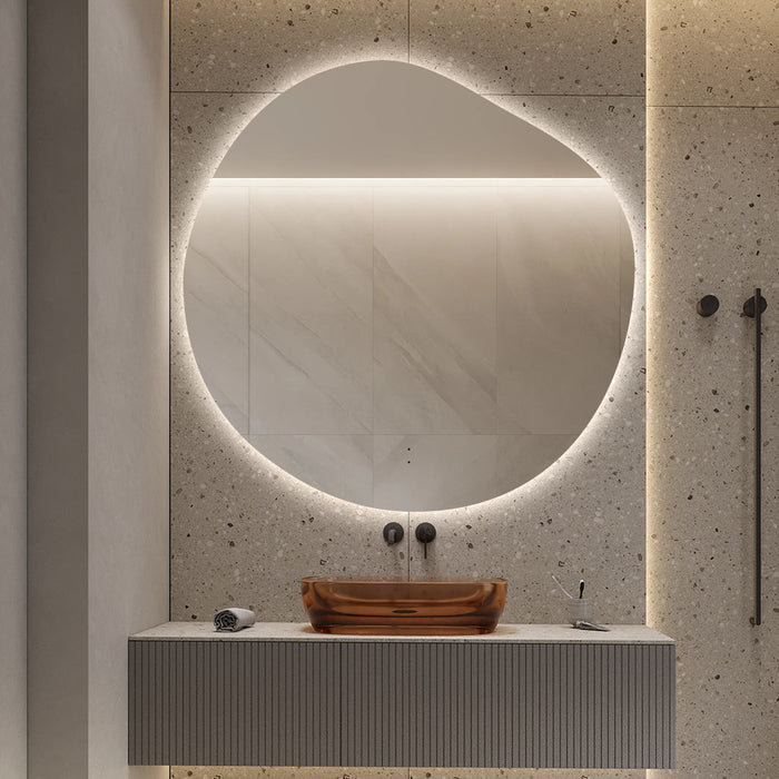 Amora Touchless 800 x 800 Asymmetrical LED Mirror - Three Light Temperatures