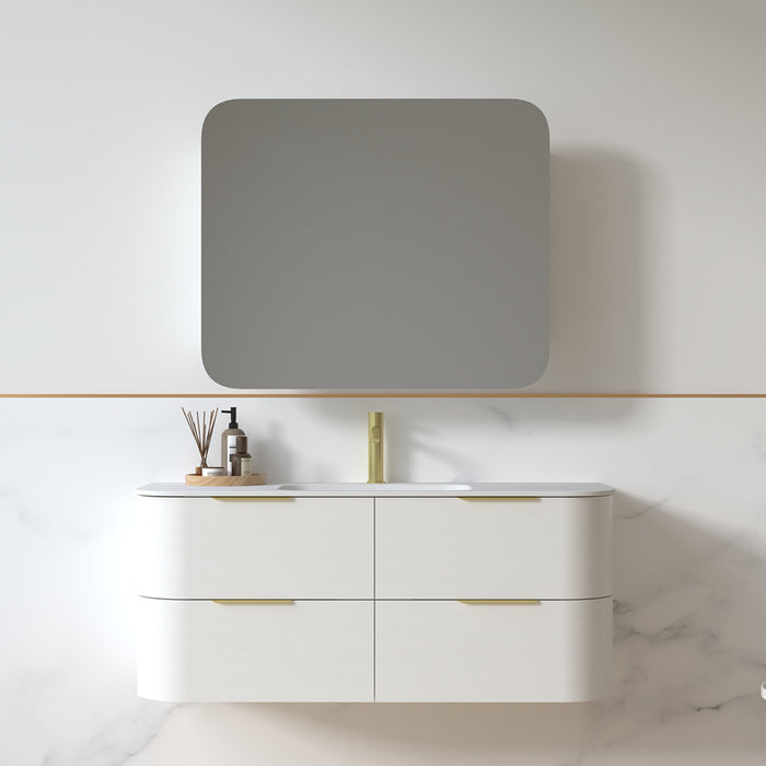 Anela 1200 Curved White Grain Wall Hung Vanity