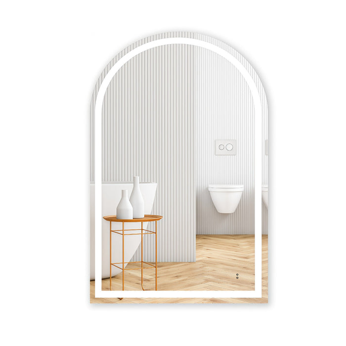 Arched Touchless LED 600 x 900 Matte White Shaving Cabinet