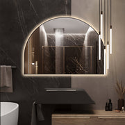 Arched Touchless 1200 x 800 Matte Black LED Mirror - Three Light Temperatures - Acqua Bathrooms