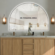 Arched Touchless 1200 x 800 Matte Black LED Mirror - Three Light Temperatures - Acqua Bathrooms