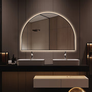 Arched Touchless 1200 x 800 Matte Black LED Mirror - Three Light Temperatures - Acqua Bathrooms
