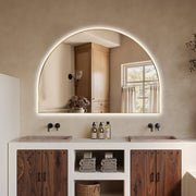 Arched Touchless 1200 x 800 Brushed Gold LED Mirror - Three Light Temperatures - Acqua Bathrooms