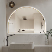Arched Touchless 1200 x 800 Brushed Gold LED Mirror - Three Light Temperatures - Acqua Bathrooms