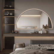 Arched Touchless 1500 x 800 Matte Black LED Mirror - Three Light Temperatures - Acqua Bathrooms