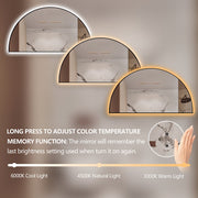 Arched Touchless 1500 x 800 Matte Black LED Mirror - Three Light Temperatures - Acqua Bathrooms
