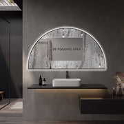 Arched Touchless 1500 x 800 Matte Black LED Mirror - Three Light Temperatures - Acqua Bathrooms