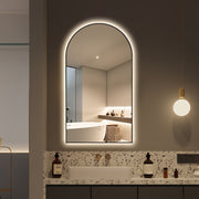 Arched Touchless 500 x 900 Back-Lit Matte Black LED Mirror - Three Light Temperatures - Acqua Bathrooms
