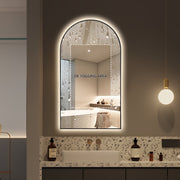 Arched Touchless 500 x 900 Back-Lit Matte Black LED Mirror - Three Light Temperatures - Acqua Bathrooms