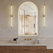 Arched Touchless 500 x 900 Back-Lit Brushed Gold LED Mirror - Three Light Temperatures - Acqua Bathrooms