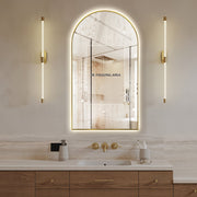 Arched Touchless 500 x 900 Back-Lit Brushed Gold LED Mirror - Three Light Temperatures - Acqua Bathrooms