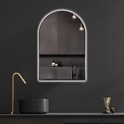 Arched Touchless Back-Lit Matte Black LED Mirror - Three Light Temperatures - Acqua Bathrooms