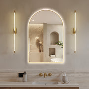 Arched Touchless Back-Lit Brushed Gold LED Mirror - Three Light Temperatures - Acqua Bathrooms