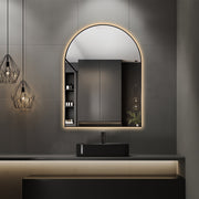 Arched Touchless 750 x 1000mm Back-Lit Matte Black LED Mirror - Three Light Temperatures - Acqua Bathrooms