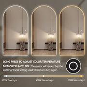 Arched 1000 x 2000 LED Mirror - Three Light Temperatures - Image 4
