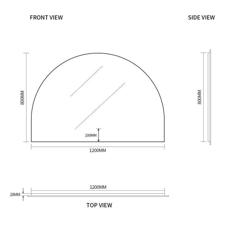 Indulge | Arched Touchless 1200 x 800 LED Mirror - Three Light Temperatures - Acqua Bathrooms