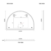 Indulge | Arched Touchless 1200 x 800 LED Mirror - Three Light Temperatures - Acqua Bathrooms