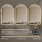 Arched 1200 x 2000 LED Mirror - Three Light Temperatures - Image 4