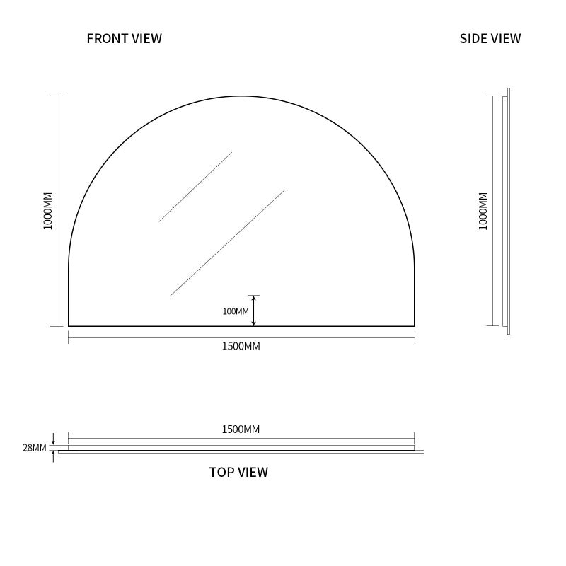 Indulge | Arched Touchless 1500 x 1000 LED Mirror - Three Light Temperatures - Acqua Bathrooms