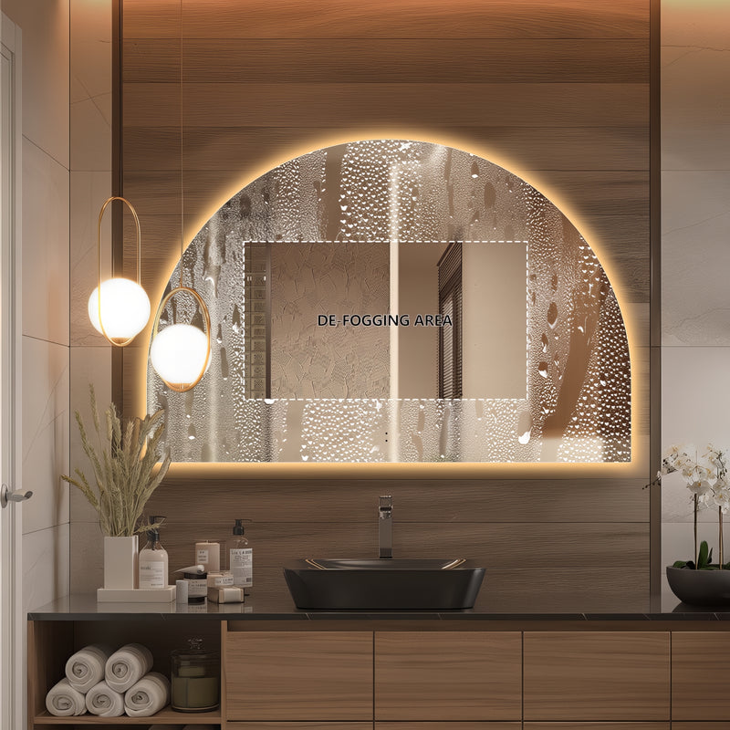 Arched Touchless 1500 x 1000 LED Mirror - Three Light Temperatures - Acqua Bathrooms