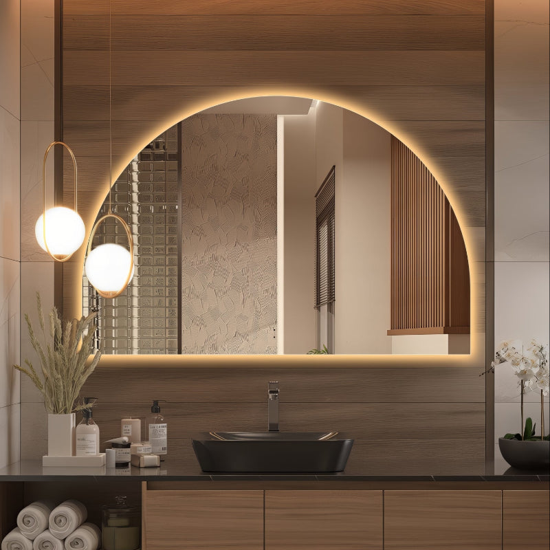 Arched Touchless 1500 x 1000 LED Mirror - Three Light Temperatures - Acqua Bathrooms