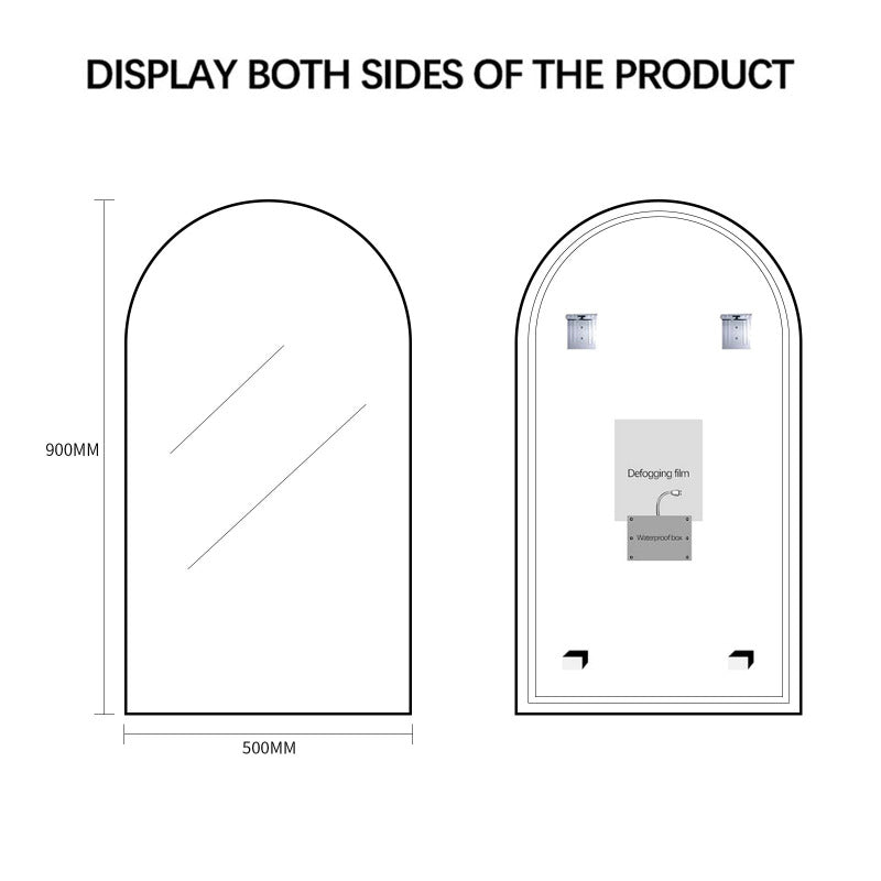 Indulge | Arched Touchless 500 x 900 LED Mirror - Three Light Temperatures - Acqua Bathrooms