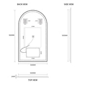 Indulge | Arched Touchless 500 x 900 LED Mirror - Three Light Temperatures - Acqua Bathrooms