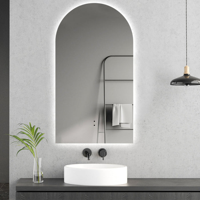 Indulge | Arched Touchless 500 x 900 LED Mirror - Three Light Temperatures - Acqua Bathrooms