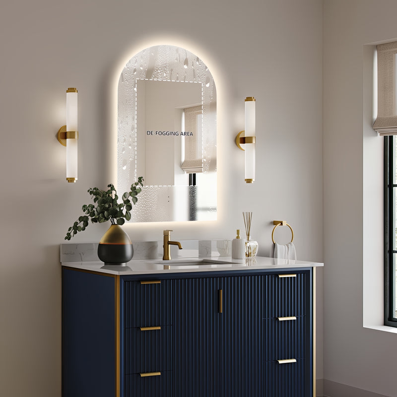 Arched Touchless 500 x 900 LED Mirror - Three Light Temperatures - Acqua Bathrooms