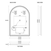 Indulge | Arched Touchless Back-Lit Matte Black LED Mirror - Three Light Temperatures - Acqua Bathrooms