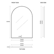 Indulge | Arched Touchless Back-Lit Brushed Gold LED Mirror - Three Light Temperatures - Acqua Bathrooms
