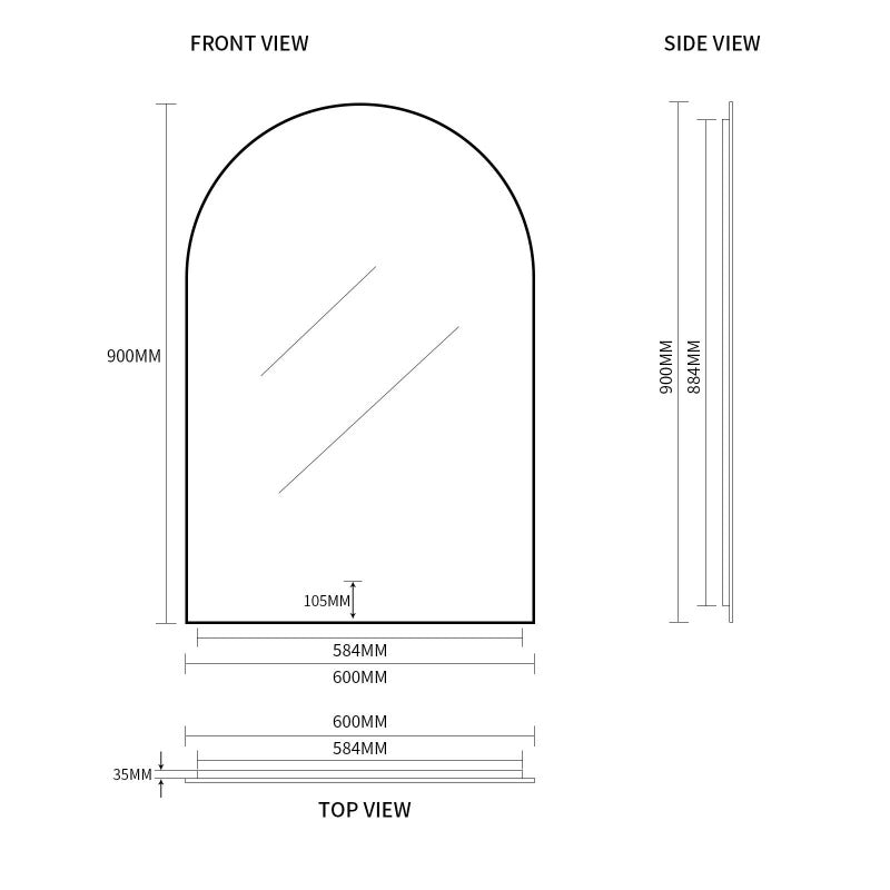 Indulge | Arched Touchless Back-Lit Brushed Gold LED Mirror - Three Light Temperatures - Acqua Bathrooms