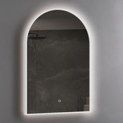 Arched 600 x 900mm Matte White LED Mirror - Three Light Temperatures - Acqua Bathrooms