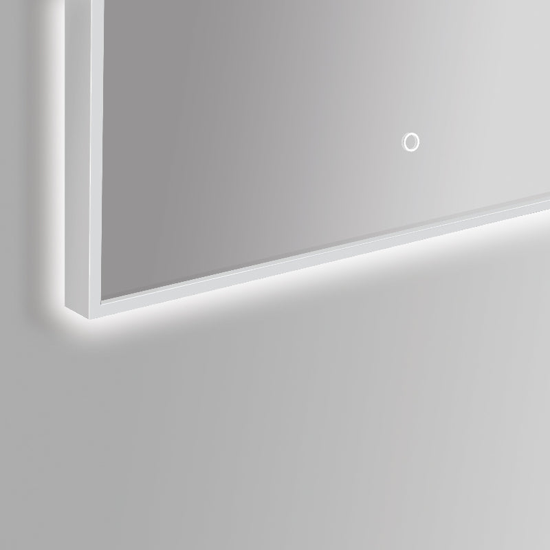 Arched 600 x 900mm Matte White LED Mirror - Three Light Temperatures - Acqua Bathrooms