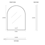 Indulge | Arched Touchless 750 x 1000 LED Mirror - Three Light Temperatures - Acqua Bathrooms