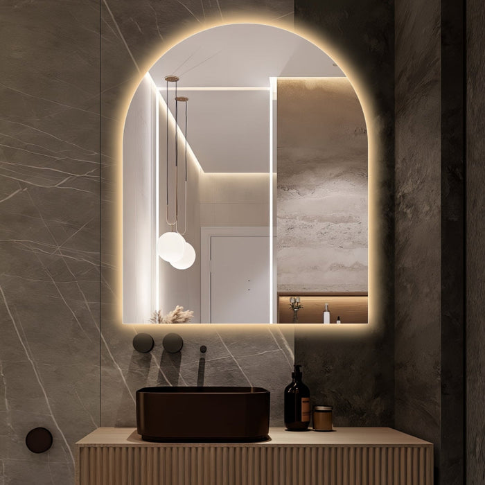 Arched Touchless 900 x 1100 LED Mirror - Three Light Temperatures - Acqua Bathrooms