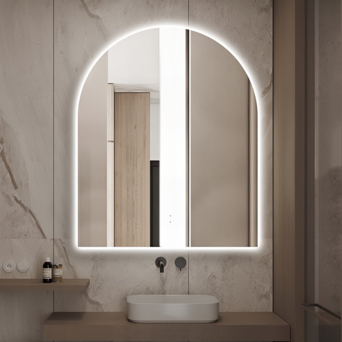 Arched Touchless 900 x 1100 LED Mirror - Three Light Temperatures - Acqua Bathrooms