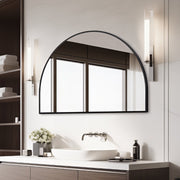Arched Matte Black 1200 x 800 Framed Mirror - Acqua Bathrooms
