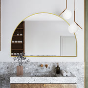 Arched Brushed Gold 1200 x 800 Framed Mirror - Acqua Bathrooms
