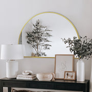 Arched Brushed Gold 1200 x 800 Framed Mirror - Acqua Bathrooms