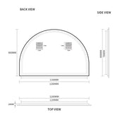 Indulge | Arched Matte Black 1200 x 800 Framed Mirror - Acqua Bathrooms