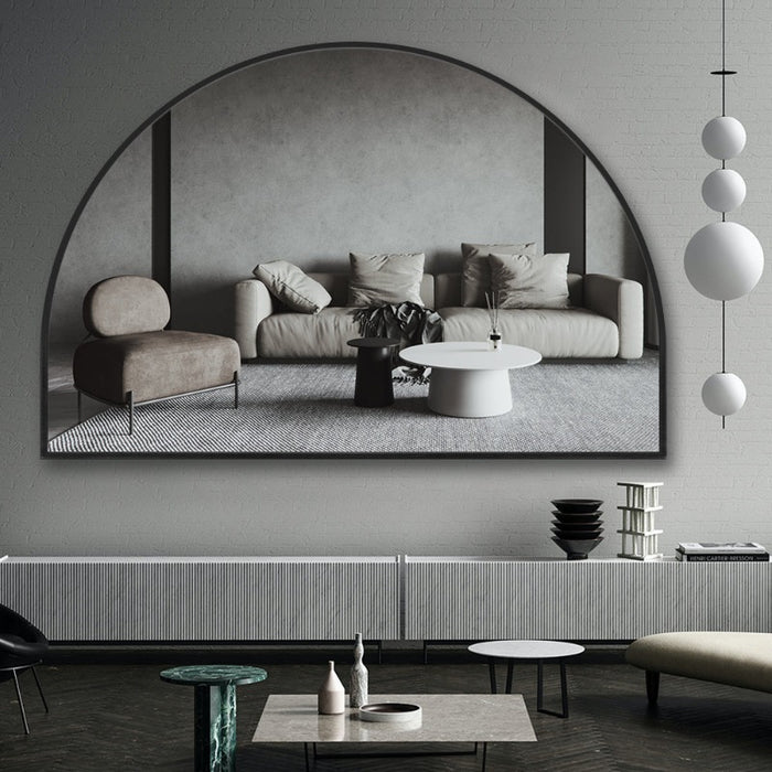 Indulge | Arched Matte Black 1500 x 1000 Framed Mirror - Acqua Bathrooms