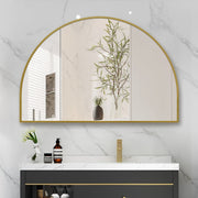 Indulge | Arched Brushed Gold 1500 x 1000 Framed Mirror - Acqua Bathrooms