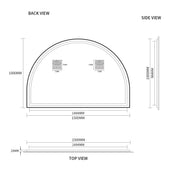 Indulge | Arched Brushed Gold 1500 x 1000 Framed Mirror - Acqua Bathrooms