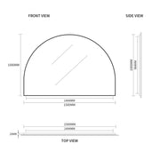 Indulge | Arched Brushed Gold 1500 x 1000 Framed Mirror - Acqua Bathrooms