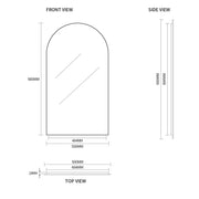 Indulge | Arched Brushed Gold 500 x 900 Framed Mirror - Acqua Bathrooms