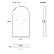 Indulge | Arched Matte Black 500 x 900 Framed Mirror - Acqua Bathrooms